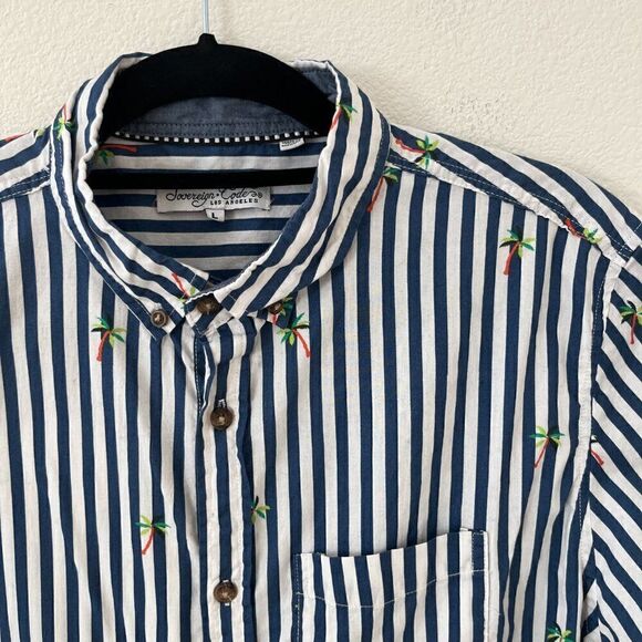 Sovereign Code Short Sleeve Cali Palm in Navy Size Large - Picture 5 of 14